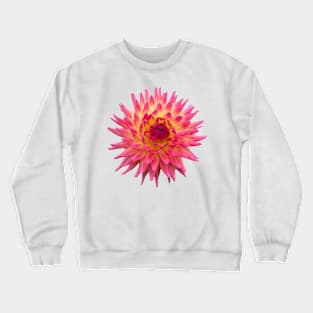 Sangria Dahlia, Hot Pink and Yellow Flower Crewneck Sweatshirt